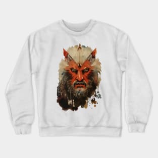 the great chief who turned into a wolf while fighting Crewneck Sweatshirt